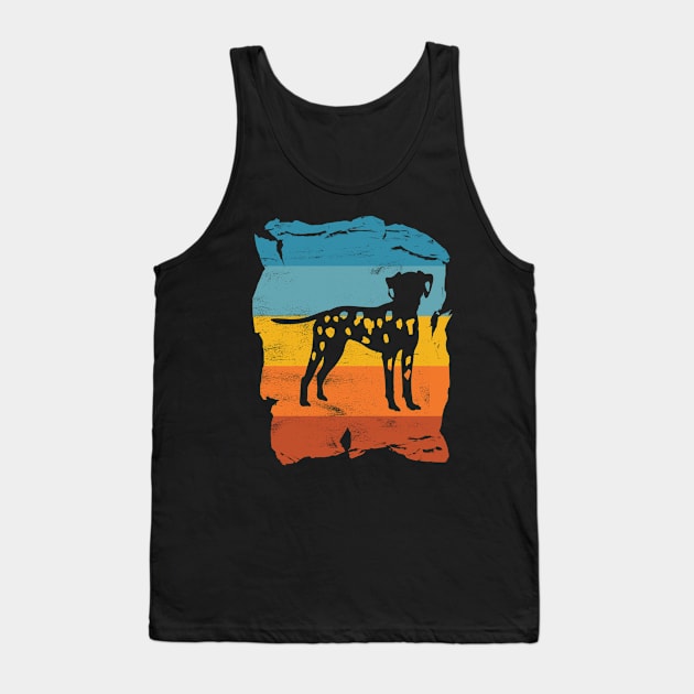 Dalmation Distressed Vintage Retro Silhouette Tank Top by DoggyStyles